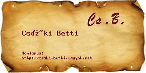 Csáki Betti névjegykártya